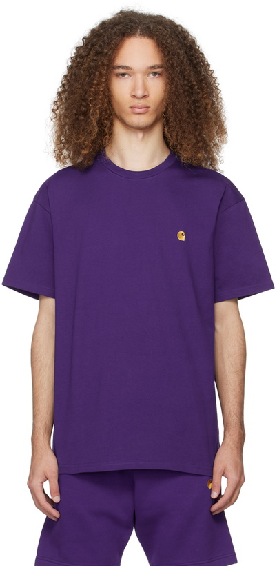 Photo: Carhartt Work In Progress Purple Chase T-Shirt