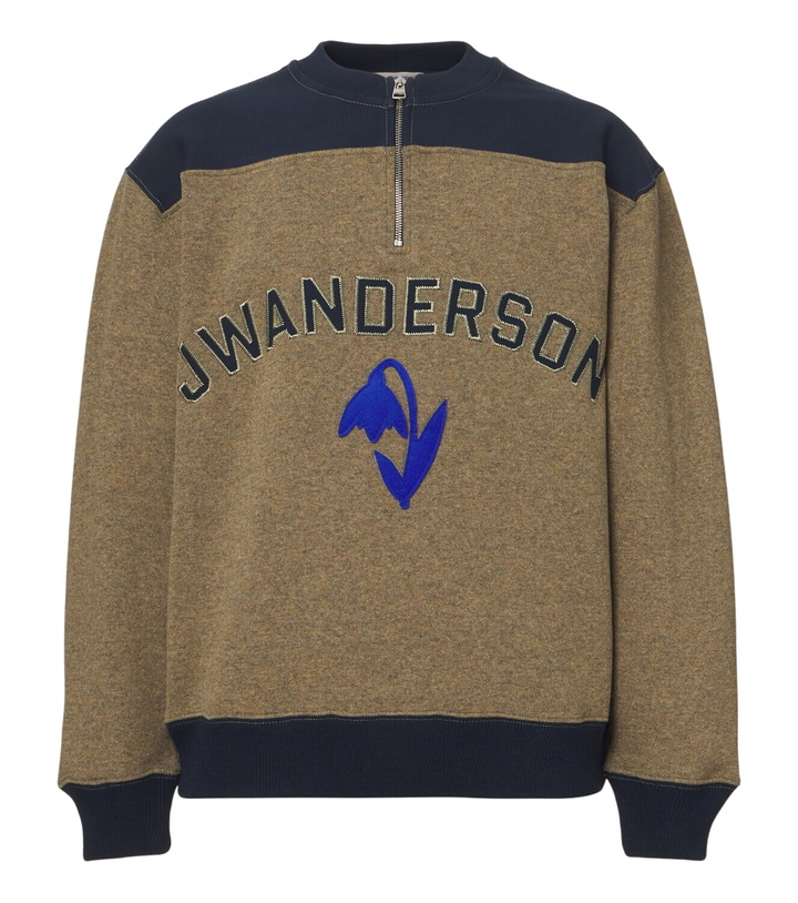 Photo: JW Anderson Embroidered wool-blend half-zip sweater