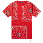 MASTERMIND WORLD Men's Bandana T-Shirt in Red Base