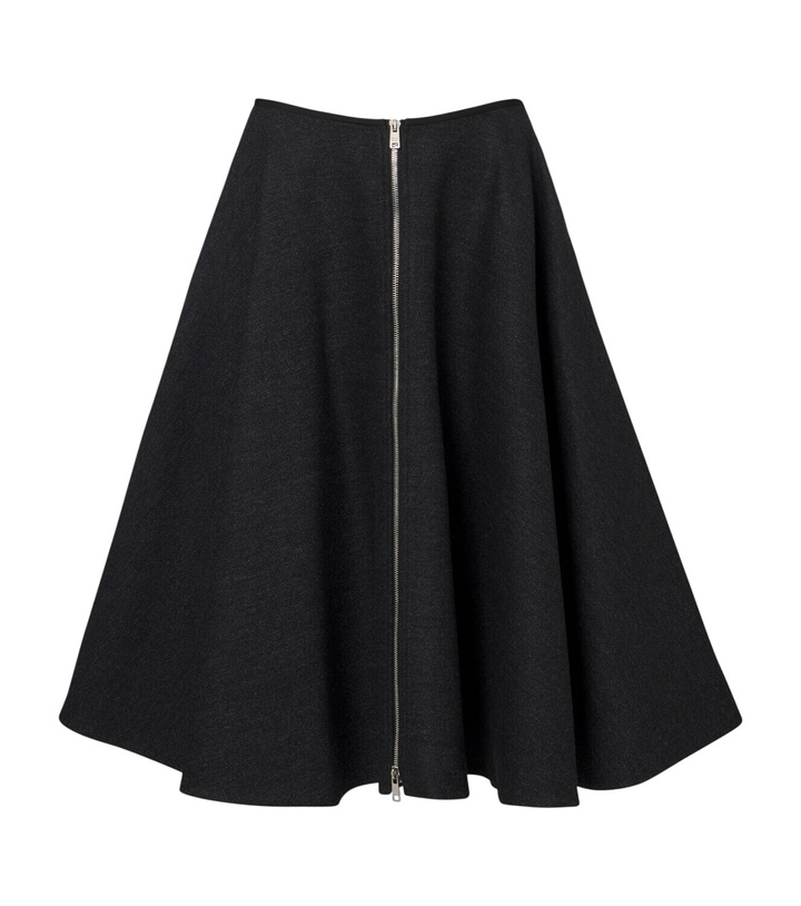 Photo: Prada Re-Nylon-trimmed virgin wool midi skirt