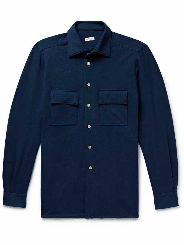 Photo: Kiton - Slim-Fit Stretch-Cotton Jersey Shirt - Blue