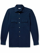 Kiton - Slim-Fit Stretch-Cotton Jersey Shirt - Blue