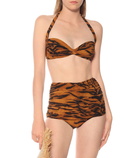 Norma Kamali Bill tiger-print bikini top