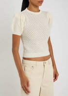 Alice + Olivia Chase Puff Sleeve Sweater Ivory