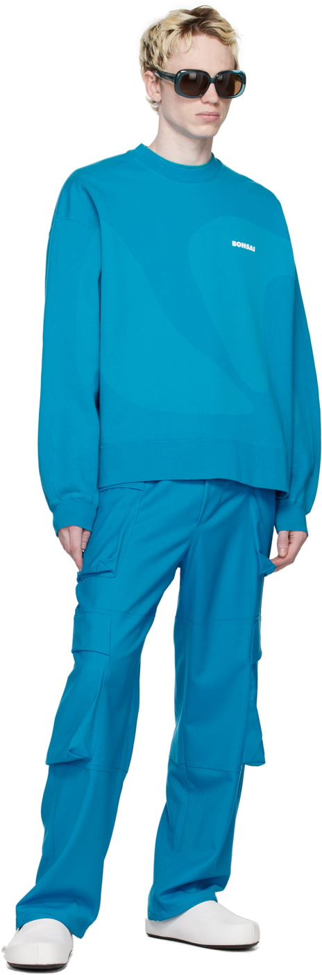 【関税込み】Bonsai ブルー Laser スウェットシャツ Bonsai Blue Laser Sweatshirt