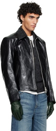 OUR LEGACY Black Mini Leather Jacket