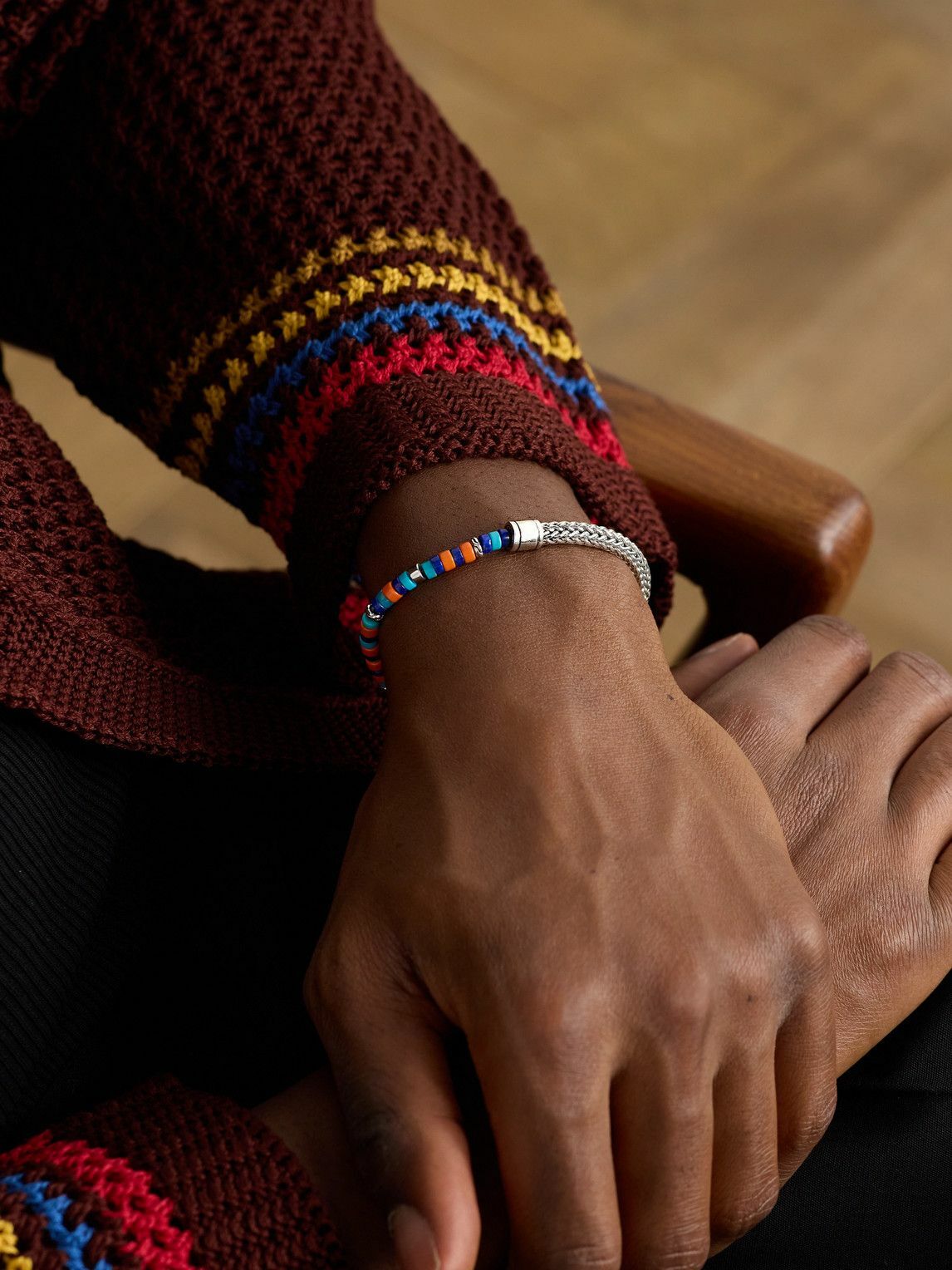 John Hardy - Heishi Silver, Lapis Lazuli, Turquoise and Enamel Bracelet - Orange