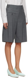 MM6 Maison Margiela Gray Wool-Blend Tailored Shorts