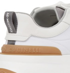 Brunello Cucinelli - Leather-Trimmed Suede and Neoprene Sneakers - White