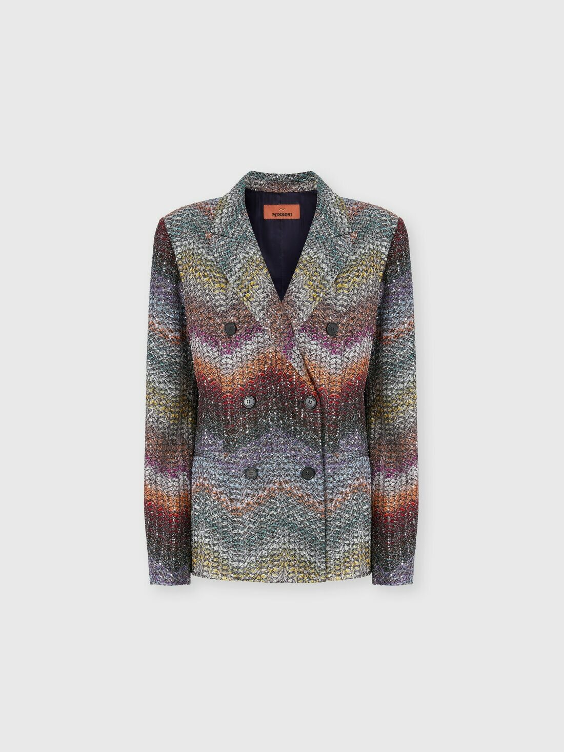 Missoni - Double-Breasted Viscose Lamé Blazer with Sequins, Women, Multicoloured