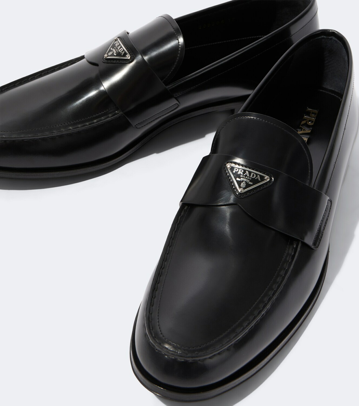 Prada Logo leather loafers