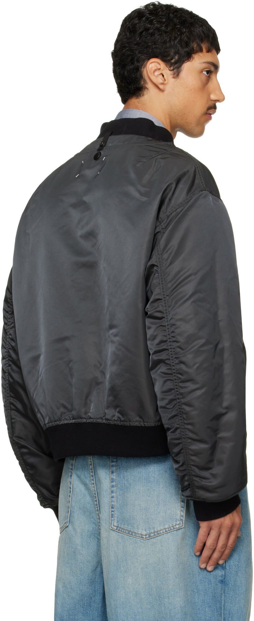 Maison Margiela Gray & Black Reversible Bomber Jacket