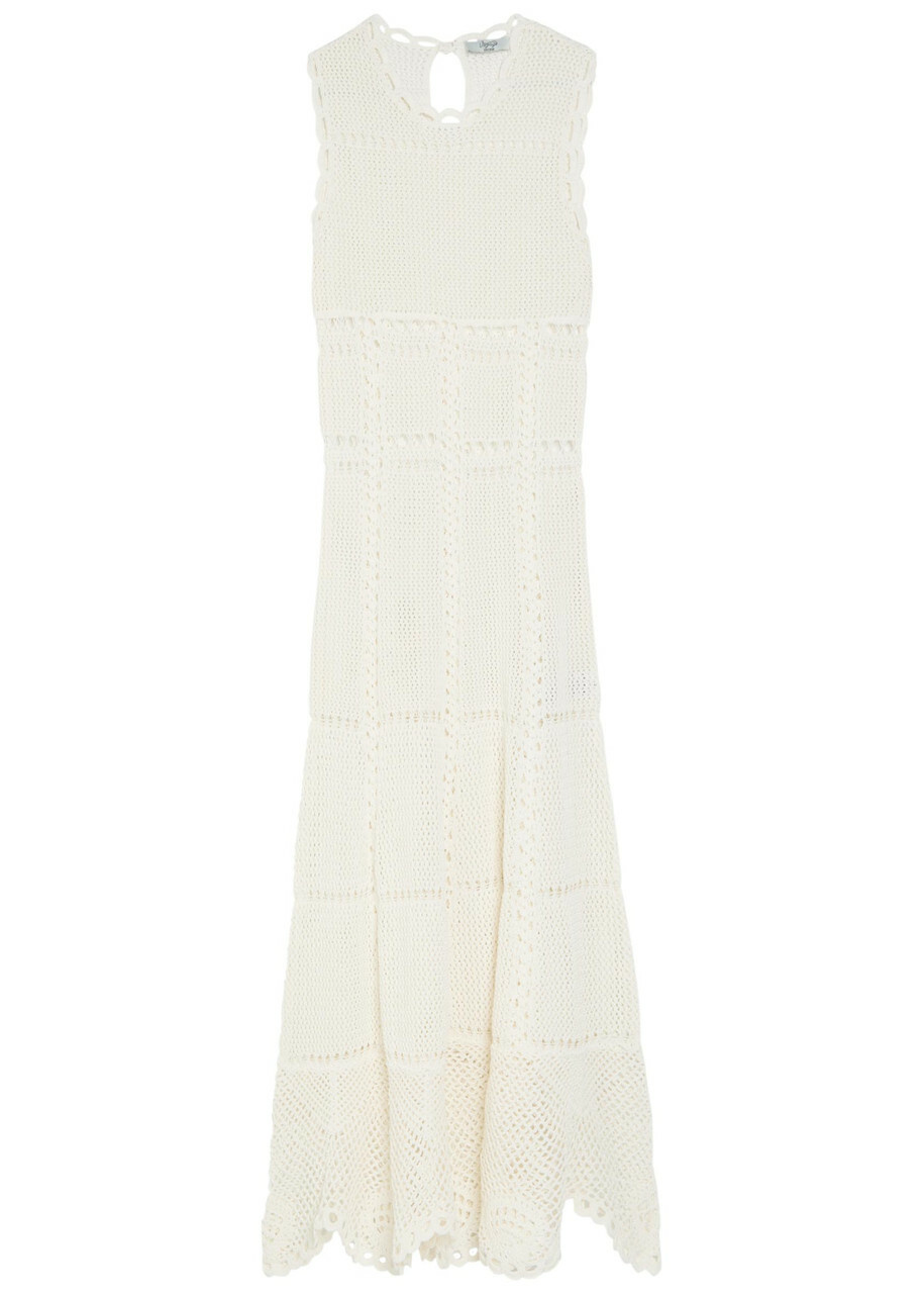 Erdem Scalloped Crochet Cotton Maxi Dress Ivory