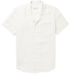 Odyssee - Dune Camp-Collar Striped Woven Shirt - Neutrals