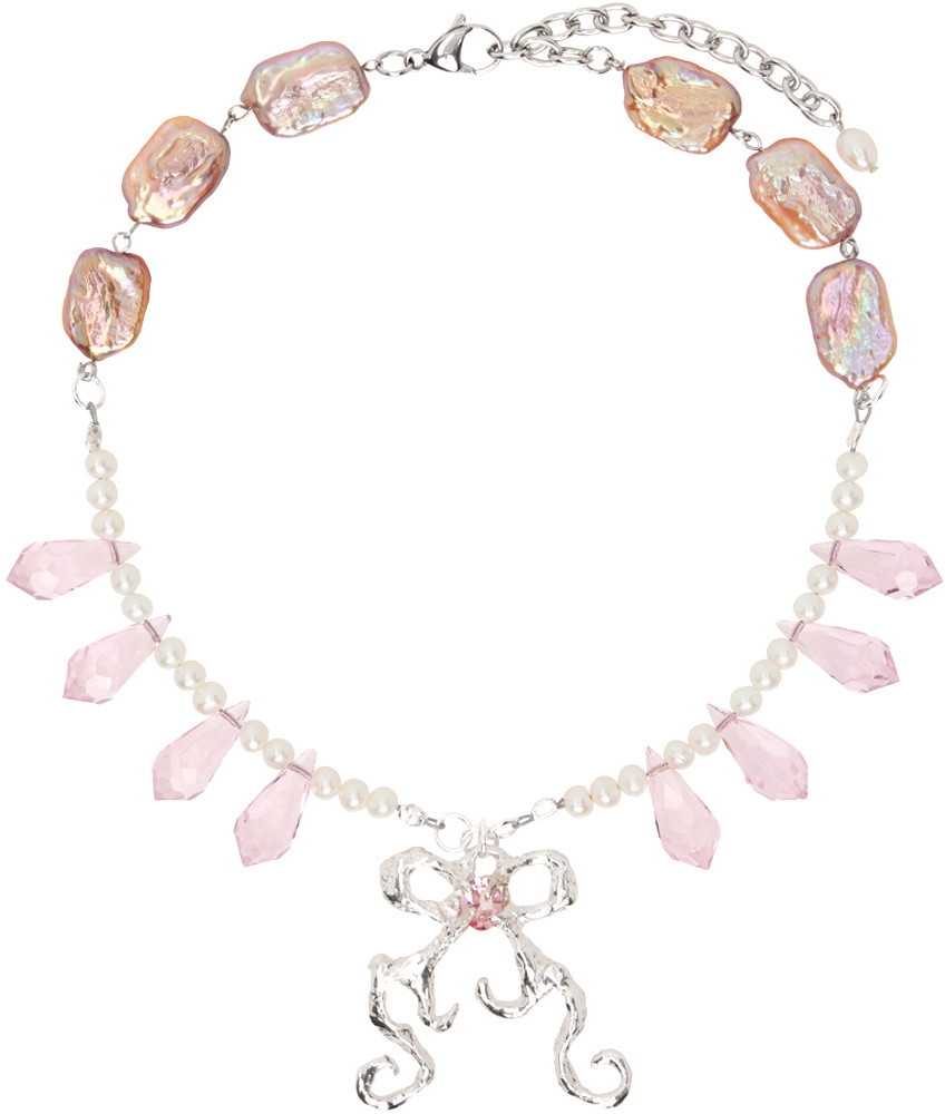 Harlot Hands White & Pink Caroline Necklace