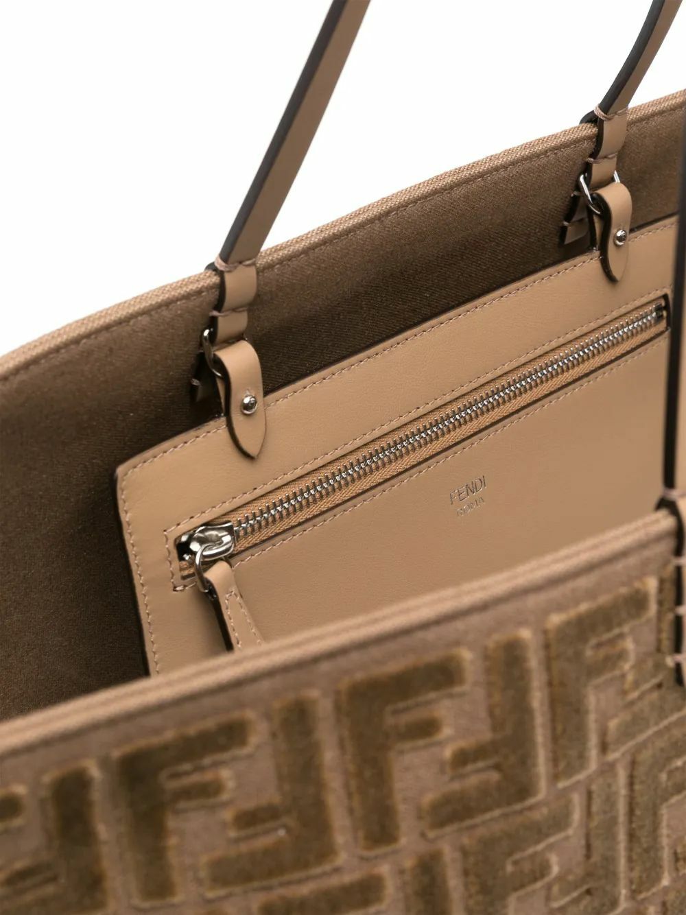 FENDI Brown Roll Large Tote Bag