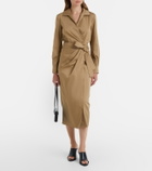 Max Mara Beta cotton-blend satin wrap dress
