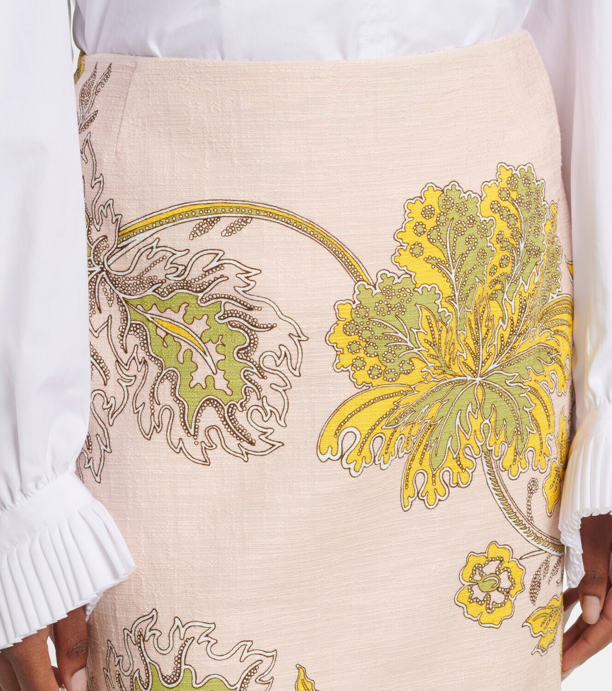 La DoubleJ Printed cotton midi skirt