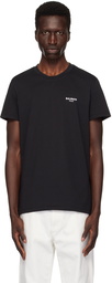 Balmain Black 'Balmain Paris' Flocked T-Shirt