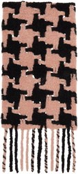 Acne Studios Black & Pink Houndstooth Scarf