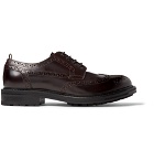Dunhill - Traction Leather Wingtip Brogues - Men - Merlot