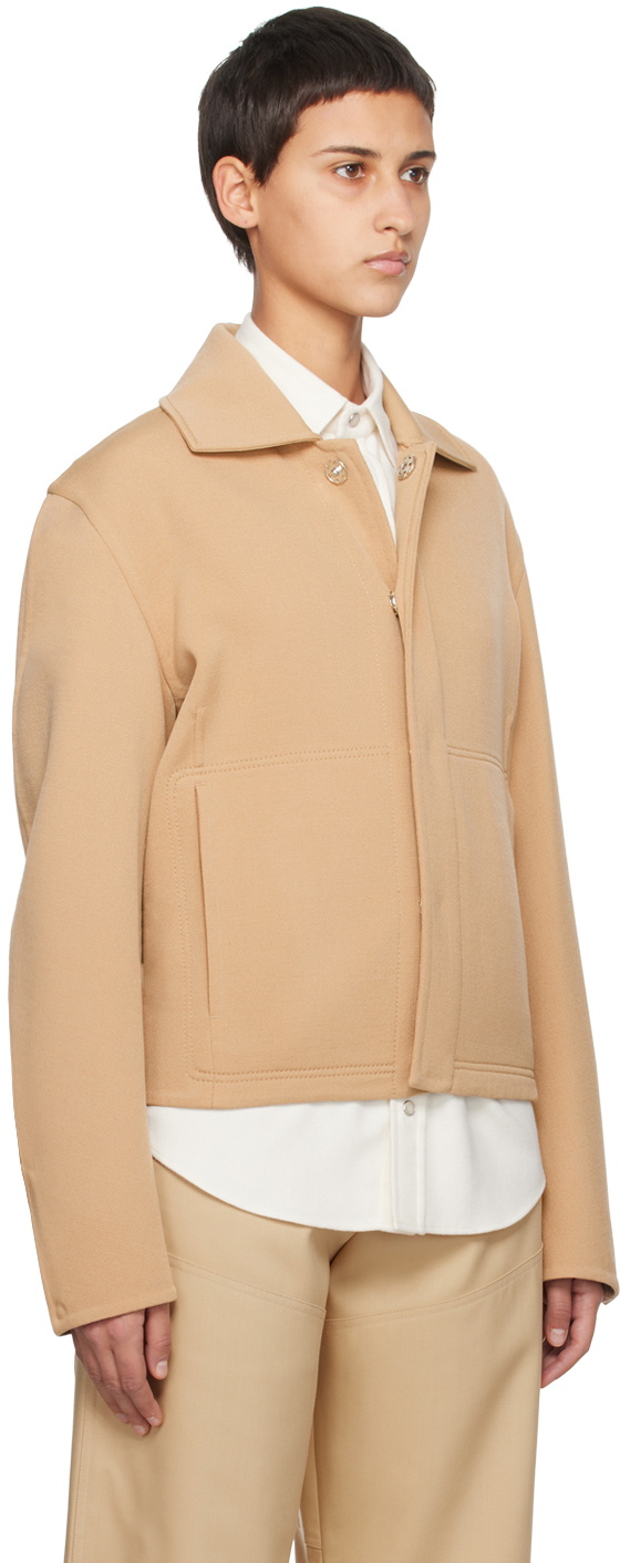 ZEGNA Beige Press-Stud Jacket