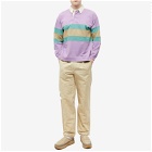Story mfg. Men's Climber Striped Rugby Shirt in Lavender
