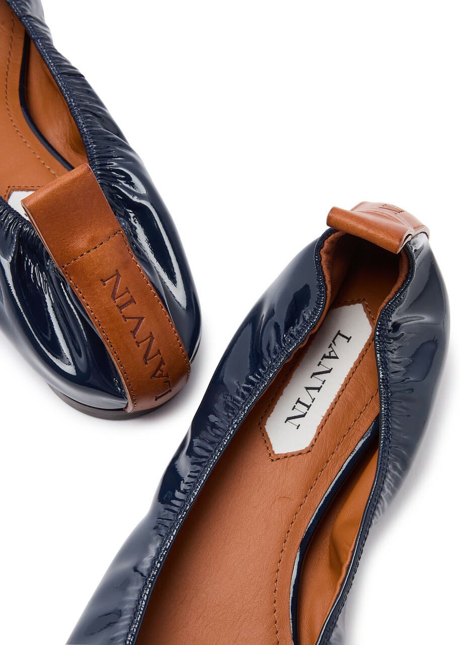 Lanvin Patent Leather Ballet Flats Blue