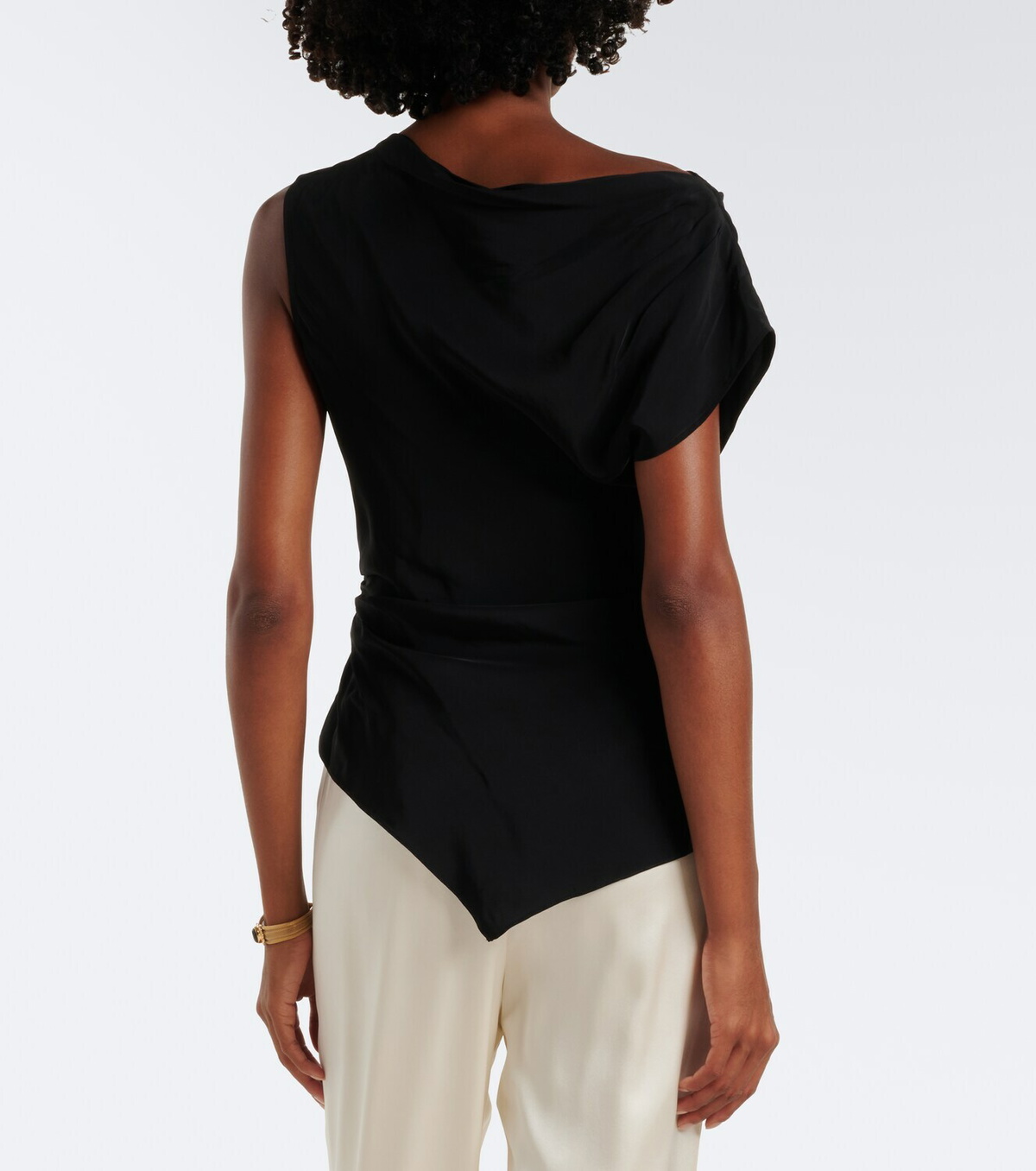 Veronica Beard Yvonne draped crêpe de chine top