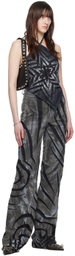 Masha Popova Black Halter Denim Tank Top