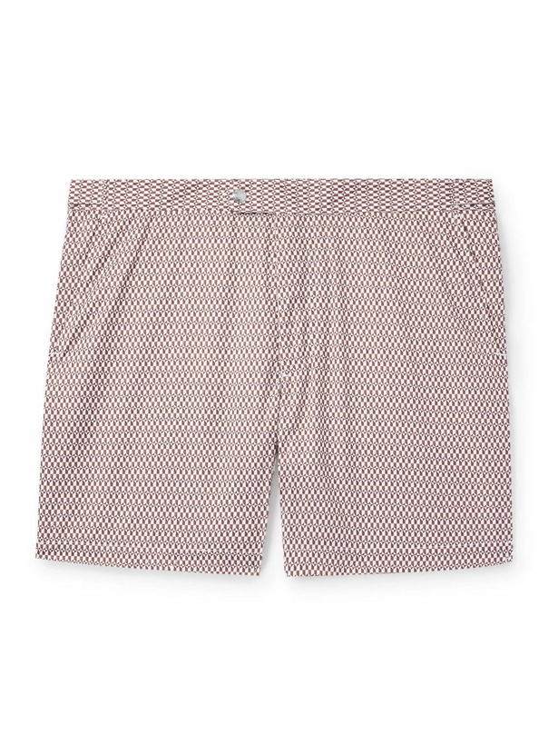 Photo: Mr P. - Straight-Leg Mid-Length Printed Swim Shorts - Brown