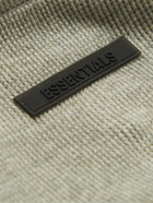 Fear of God Essentials - Logo-Appliquéd Waffle-Knit Cotton-Jersey Henley T-Shirt - Gray