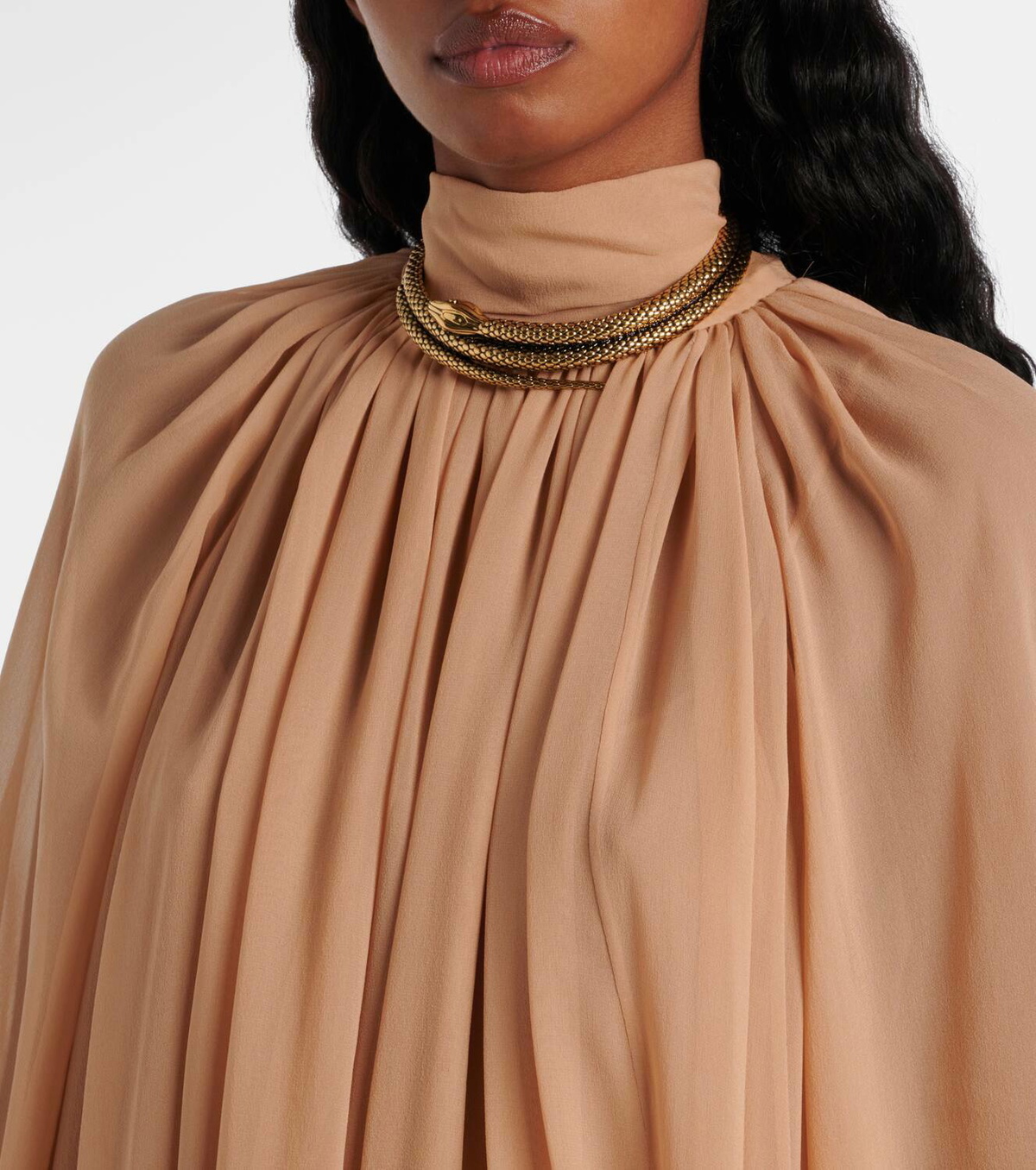 Chlo Gathered silk georgette maxi dress Chloe