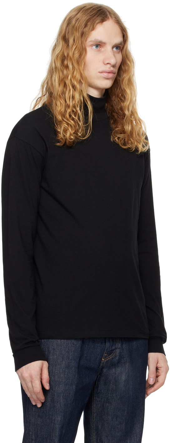 AURALEE Black Seamless Turtleneck