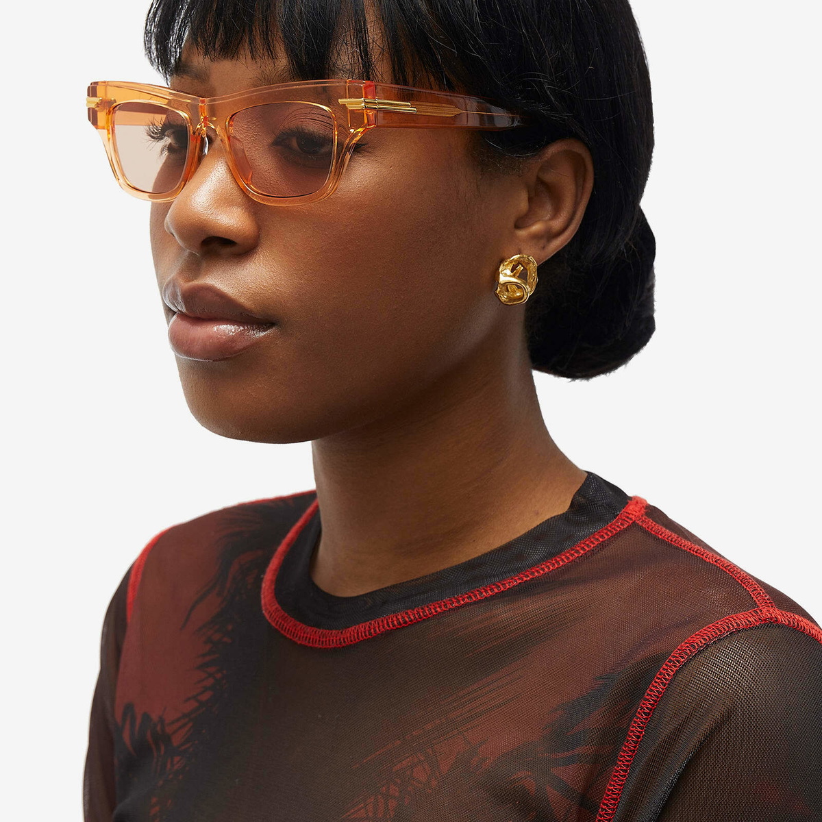 NEW BOTTEGA VENETA SUNGLASSES ORANGE WOMEN EYEWEAR BOTTEGA VENETA Bottega Veneta Eyewear Women main image 4