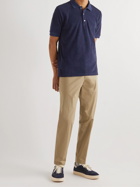 Incotex - Garment-Dyed Cotton-Terry Polo Shirt - Blue