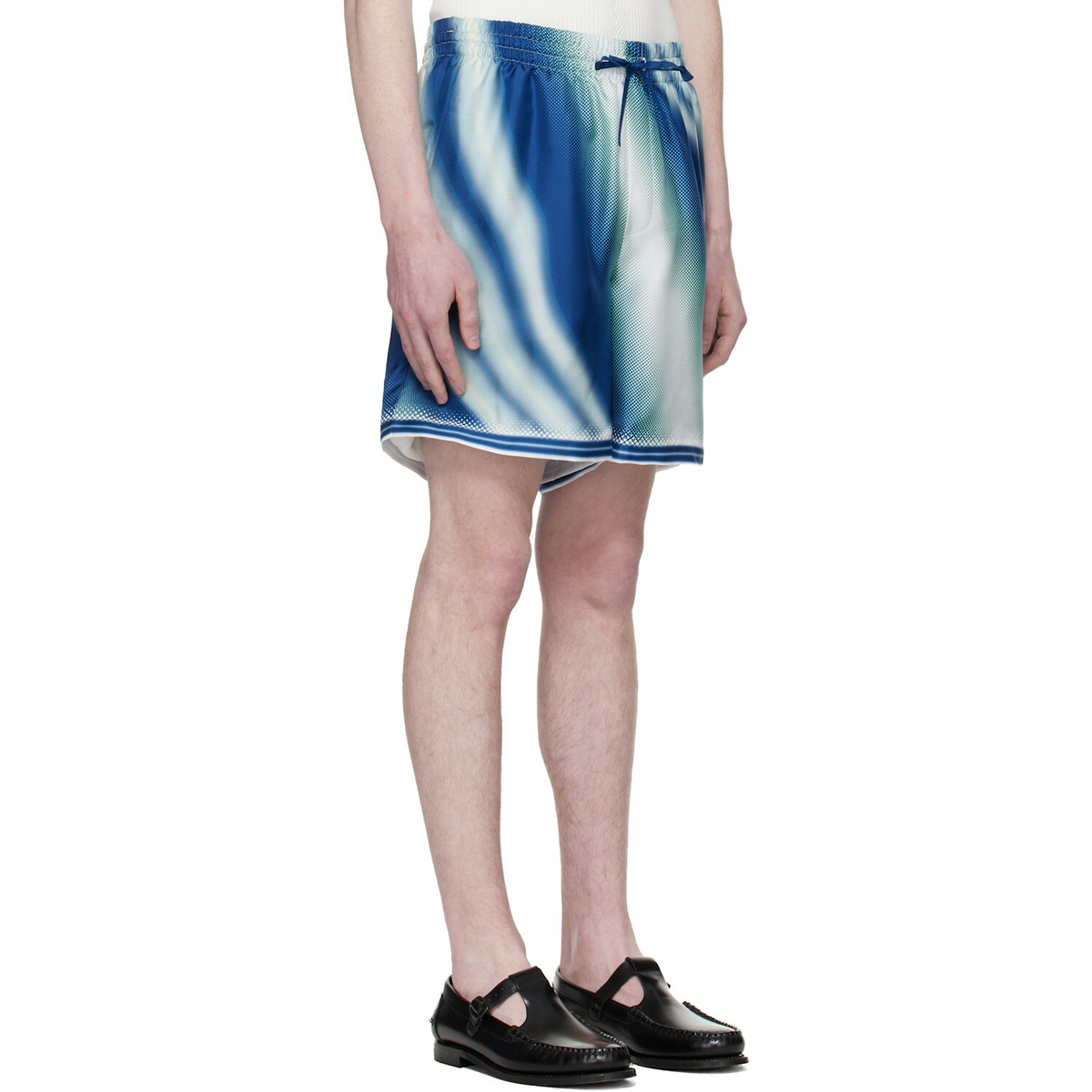 Casablanca Blue 'The Art Of The Serve' Silk Shorts