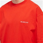 Balenciaga Men's Back Logo T-Shirt in Bright Red/White