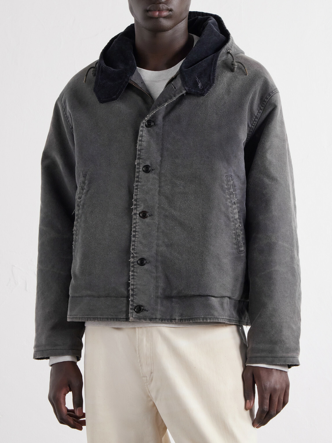 A.PRESSE - Hooded Cotton-Canvas Jacket - Gray