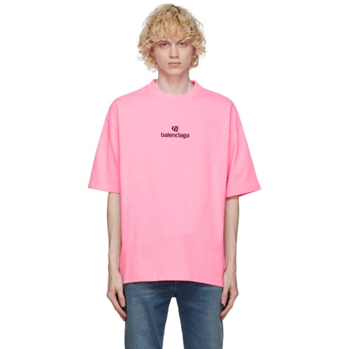 Oversized Cotton T Shirt in Pink  Balenciaga  Mytheresa