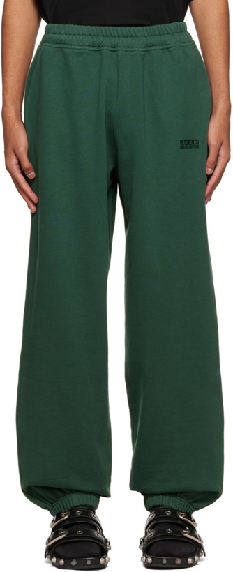 Photo: VETEMENTS Green Cotton Lounge Pants