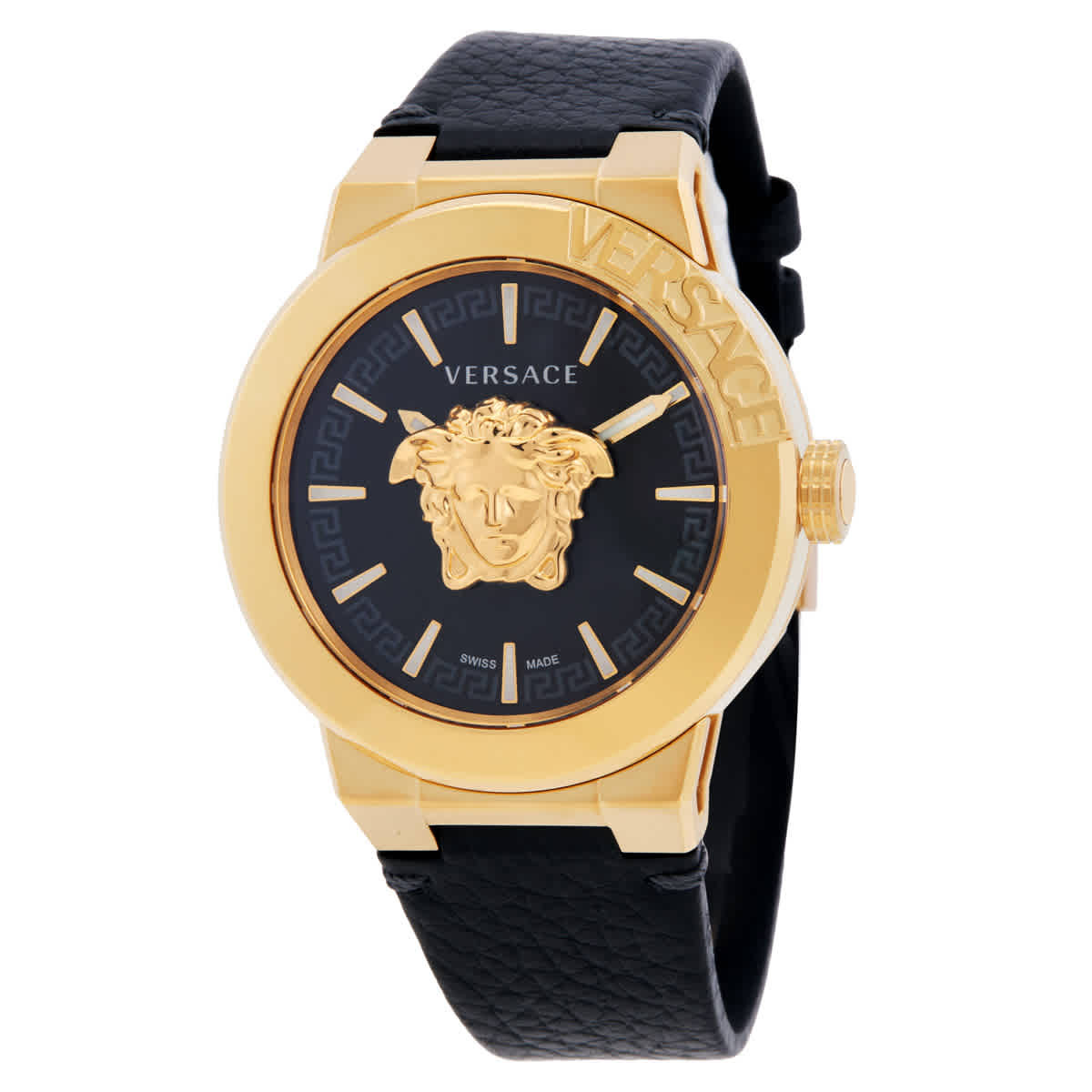Versace Medusa Infinite Quartz Black Dial Mens Watch 