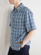 Burberry - Logo-Appliquéd Checked Denim Shirt - Blue