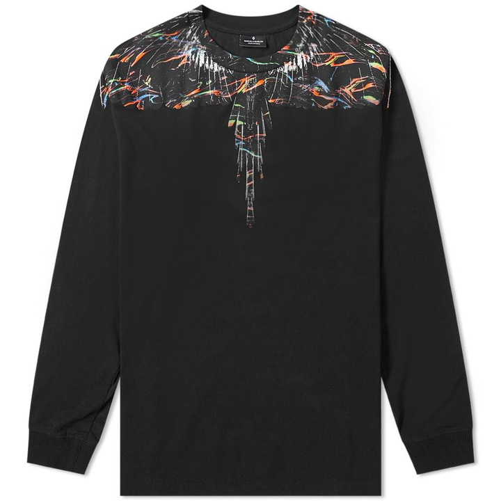 Photo: Marcelo Burlon Long Sleeve Fluo Wings Tee Black & Multi