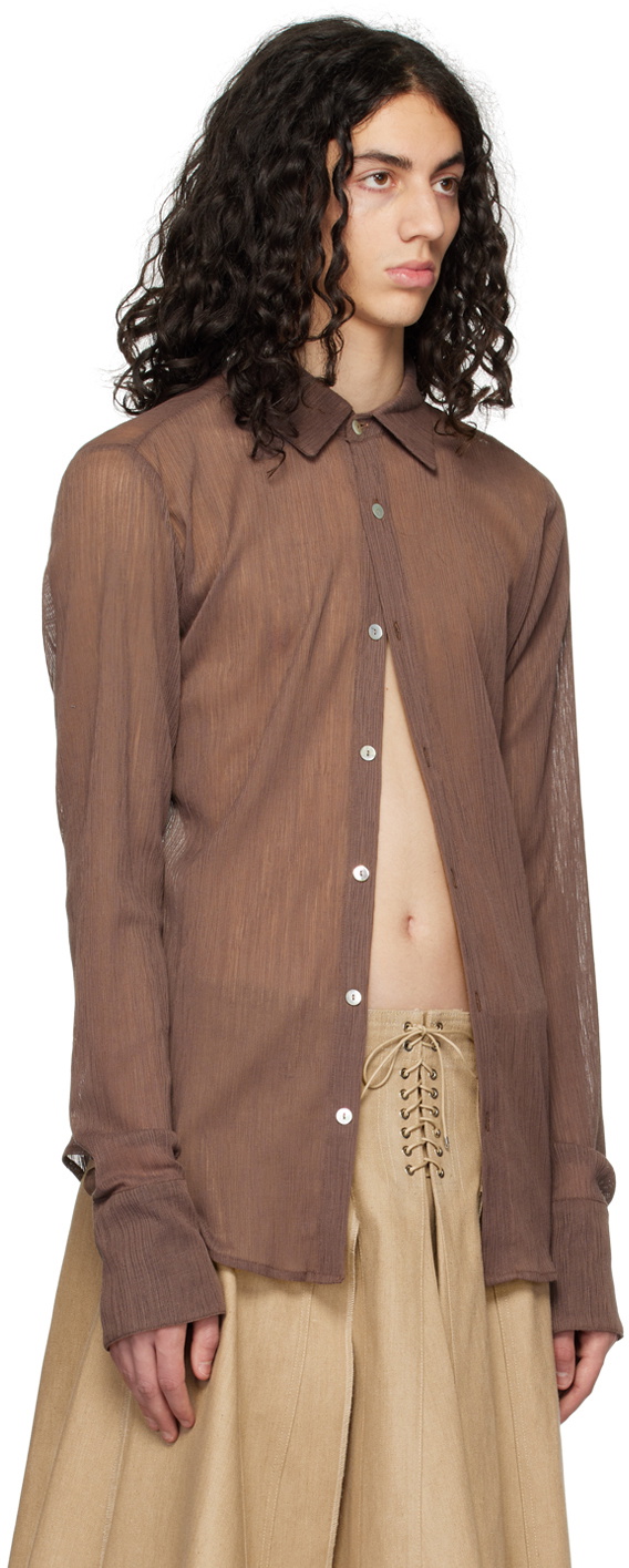 Ludovic de Saint Sernin Brown Slim Shirt