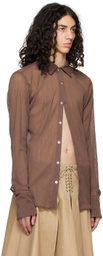 Ludovic de Saint Sernin Brown Slim Shirt