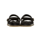 Saint Laurent Black Noe Shearling Sandals