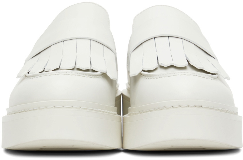 Santoni White Pamela Loafers