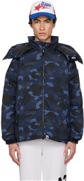 BAPE Navy Camouflage Down Jacket