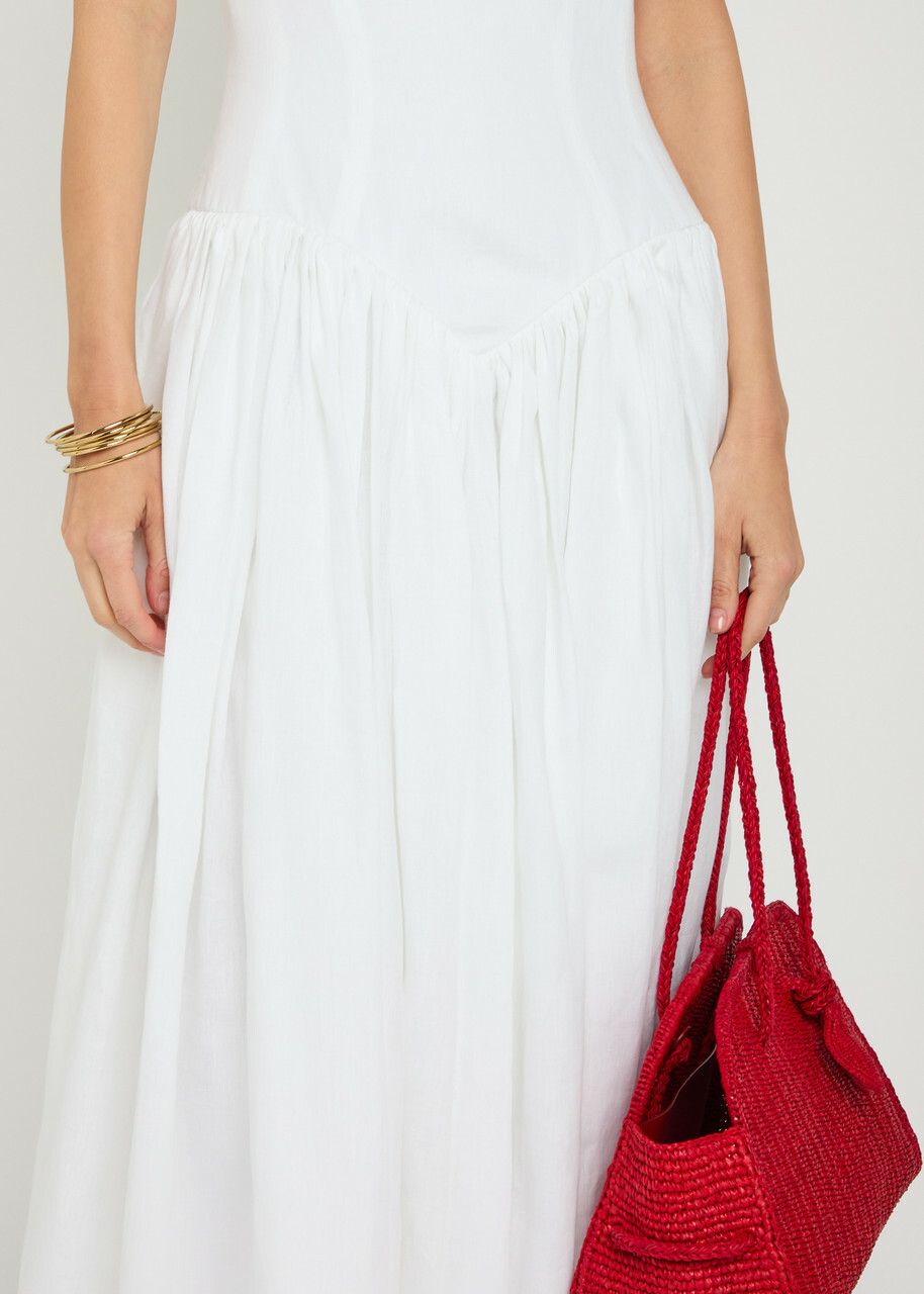 Gabriela Hearst Naia Linen Maxi Dress White